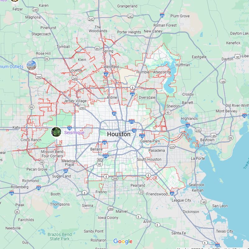 Houston service area map